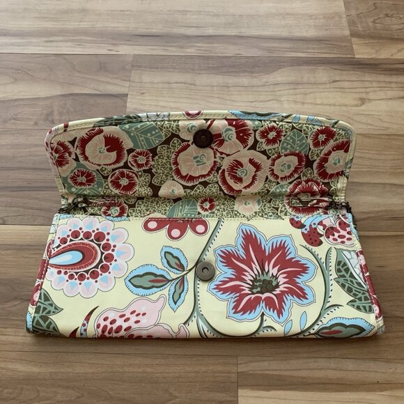 Amy Butler for Kalencom Clutch Purse w/ Chain Floral Yellow Organic Cotton - Picture 5 of 14
